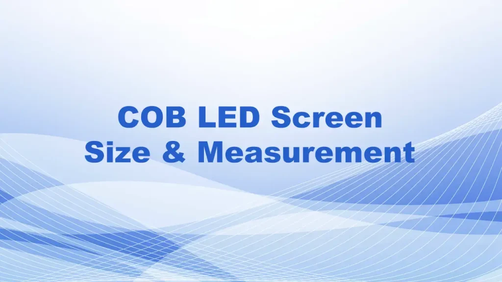 COB LED display size and calculator
